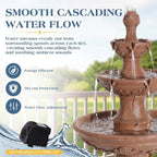 Outdoor Water Fountain, 3-Tier Italian Garden Waterfall Fountain - Image 3