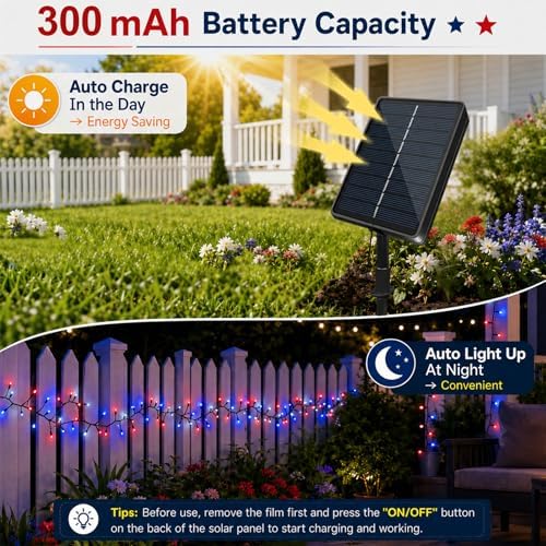 2 Pack Solar String Lights Outdoor Waterproof, 16FT 240LED Outdoor Lights - Image 7