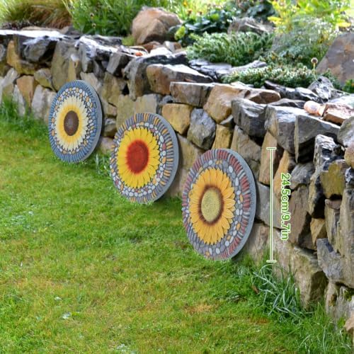 3 Pack Sunflower Stepping Stones Outdoor, 10 Inch Garden Walkway Stones - Image 7