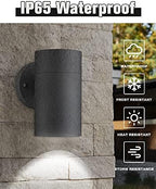 Ken & Ricky Dusk to Dawn Outdoor Wall Sconce Lights,Cylinder,Black,1 PK - Image 5