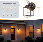 GRUENLICH Outdoor Wall Light Fixture, Clear Glass, Bronze, 2 Pack - Image 4
