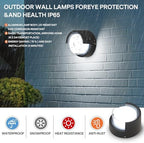 2-Pack Black Circular Aluminum Outdoor Wall Sconces - Image 3