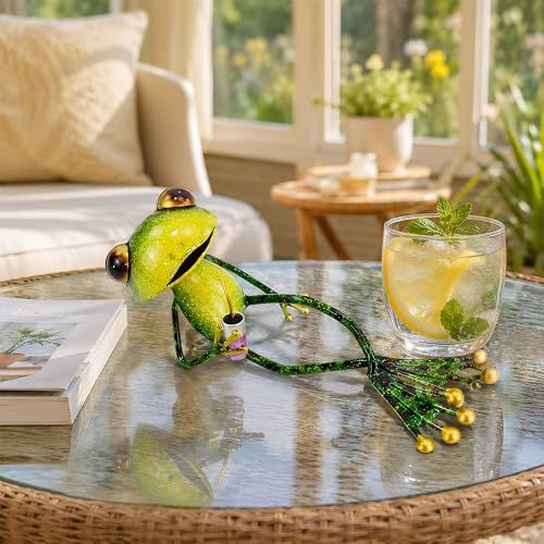Metal Frog Garden Statues Outdoor Decor, Whimsical Yard Art Animal Figurines for Lawn Patio Porch and Pond, Cute Indoor Ornaments - Image 7