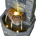 26'' Outdoor Water Fountain for Garden Patio with LED Lights Water Feature - Image 3