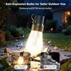 LETIANPAI 400FT RGB+IC Outdoor String Lights, IP67 Waterproof LED Color Changing Clear Bulb String Lights with App & Remote Control, Shatterproof Hanging Patio Lights for Backyard Garden Party - Image 5