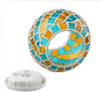 Mosaic Solar Light,MUEQU Outdoor Table Lamps Waterproof Solar Glass Ball LED Garden Lights Color Changing Solar Table Lantern for Patio,Party,Yard,Outdoor/Indoor Decorations Presents (Yellow&Blue) - Image 2