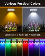 JOFIOS Solar Fence Lights Outdoor Waterproof, 80 Lumens Solar Lights for Fence with Warm White & RGB 8 Colors,Outdoor Solar Light for Deck, Patio, Backyard, Fence, Railing (8-Pack-White) - Image 3