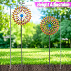 Wind Spinner Kinetic Wind Sculpture, 23.4" W x 79.3" H Large Metal Outdoor Windmill with 5‑Prong Stable Base, 360° Rotatable 2‑Blade Wind Catcher Yard Art Decor for Patio Lawn Garden Backyard - Image 5