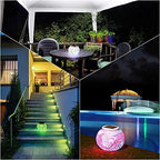 Waterproof Color Changing Table Lamp, Solar Powered Mosaic Glass Ball LED Garden Lawn Night Light Lamps, Party Lights for Home,Yard, Indoor,Outdoor Decoration Lights (Silver) - Image 5