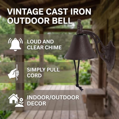 AUNMAS Cast Iron Dinner Bell, Hanging Bell - Image 4