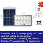 Solar Flood Light, 100W Flood Wall Lights with Remote Timer for Garden Garage - Image 2