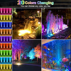 RGB Underwater Pond Lights, 20 Colors Dimmable Submersible Led Fountain Lights with Timer, IP68 Waterproof with Remote Control for Outdoor Ponds Aquarium Garden Pool (Set of 6) - Image 2