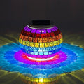 Mosaic Glass Solar Table Light,WONFAST Waterproof Color Changing Mood Night Lights Solar Outdoor Table Lamp for Bedroom Party Garden Patio Yard Decoration Lighting (Rainbow) by WONFAST