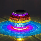 Mosaic Glass Solar Table Light,WONFAST Waterproof Color Changing Mood Night Lights Solar Outdoor Table Lamp for Bedroom Party Garden Patio Yard Decoration Lighting (Rainbow) by WONFAST