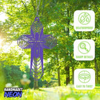 : Handmadetneonsign Personalized Cross Wind Spinner Sublimation Memorial Custom Name Years Kinetic Ornament Laser Cut 3D Outdoor Indoor Garden Yard Gifts Decor Housewarming Presents - Image 6