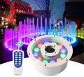 12/24V Submersible RGB Fountain Light - LED Swimming Pool Underwater Lamp, IP68 Waterproof Middle Hole Pond Lighting, Underwater Landscape Lamp with Remote Control(9W(24V)) by Unknown