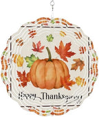 10 Inch Pumpkins Thanksgiving Wind Spinner for Yard and Garden, Fall Rustic Leaves Farmhouse Art Hanging Ornaments Outdoor 3D Kinetic Wind Sculpture Spinners Indoor Outdoor Patio Décor Ornaments Gift by Unknown
