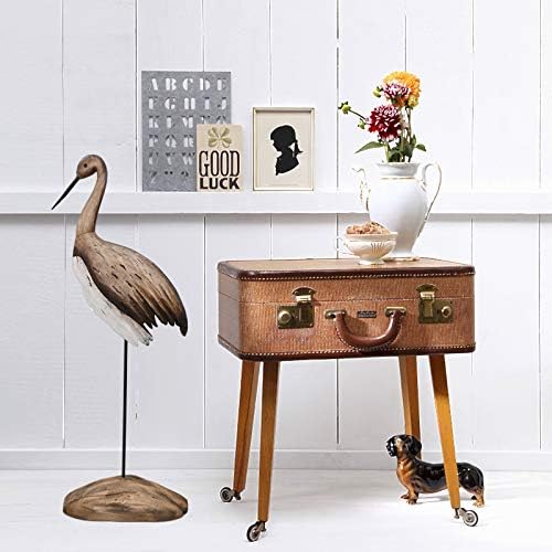 Bird Yard Garden Stake Decorative Crane Yard Stake, Crane Garden Decor Wood Yard Art Decor Outdoor Garden Decoration for Patio Porch Lawn Pathway Backyard (L) - Image 3