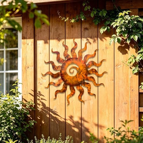 Sun Metal Wall Art Rustic Celestial Decor for Garden Patio Indoor Living Room Space Hanging Plaque Waterproof Heavy Duty Iron Sculptural Ornament (16 INCH) - Image 4