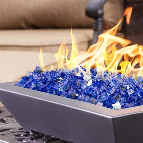 Mr. Fireglass 10 lb High Luster Fire Glass, 1/2 Inch Reflective Cobalt Blue - Image 2