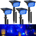 Halloween Solar Spot Lights Outdoor, Blue Solar Spotlights Landscape Lighting with IP65 Waterproof 20 LEDs Landscape Spotlight for Garden Path Yard Christmas Decoration 4 Pack by CREPOW