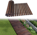 8FT Wooden Garden Parhway Walkway Outdoor 25" Wide Oversize Roll Out Decorative Patio pavers Path Wood Flooring Non-Slip Surface Road Floor for Yard Lawn Vegetable Garden Wedding Party (Carbonized) by Dawnyard