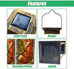Solar Lantern Fox Stained Glass Style Forest Leaves Warm Autumn Colors Outdoor Waterproof Hanging Solar Light Outside Lights for Patio Yard House Lawn Decor Birthday Gifts for Women Mom - Image 3
