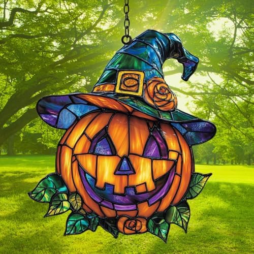 Witch Jack-o'-Lantern Acrylic Suncatcher - Image 3