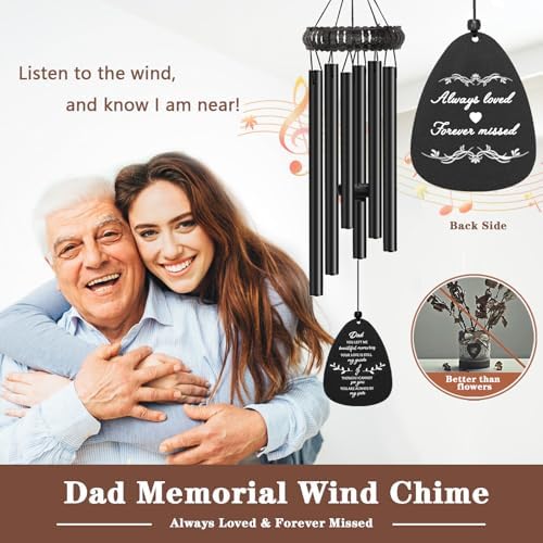 Memorial Gifts for Loss of Dad, 30" Metal Memorial Wind Chimes for Loss of Father, Windchimes In Memory of Dad, Sympathy Bereavement Gifts for Loss of Father - Image 2