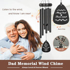 Memorial Gifts for Loss of Dad, 30" Metal Memorial Wind Chimes for Loss of Father, Windchimes In Memory of Dad, Sympathy Bereavement Gifts for Loss of Father - Image 2
