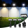 iMaihom Clip On Solar Lights Outdoor with Motion Sensor, 92 LED 600LM Solar Fence Lights, Warm/Neutral/Cool White, 360° Adjustable, IP65 Waterproof Security Light for Deck, Gutter, Porch (4, Black) by iMaihom