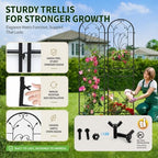 4-Pack 87" x 20" Sunflower Scroll Arch Black Metal Garden Trellises - Image 6