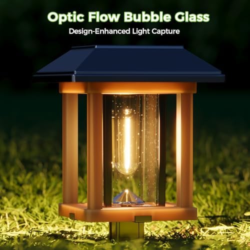 XMCOSY+ 4-Pack Solar Pathway Lights Outdoor, 25 Lumens Solar Garden Lights - Image 5