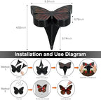 ground lights, equipped with 4 solar butterfly lights for outdoor waterproofing, 14 LED solar landscape lighting, suitable for gardens, courtyards, terraces, corridors, lanes, and walkways (yellow) - Image 2