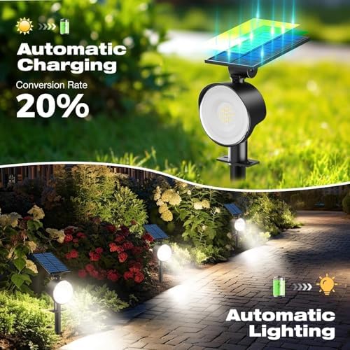 nipify Solar Spot Lights Outdoor Waterproof, 3 CCT Landscape Spotlights - Image 4