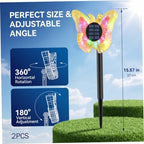Decorative Garden Stakes, 2-Pack Butterfly Solar Lights for Outside, Yellow - Image 7