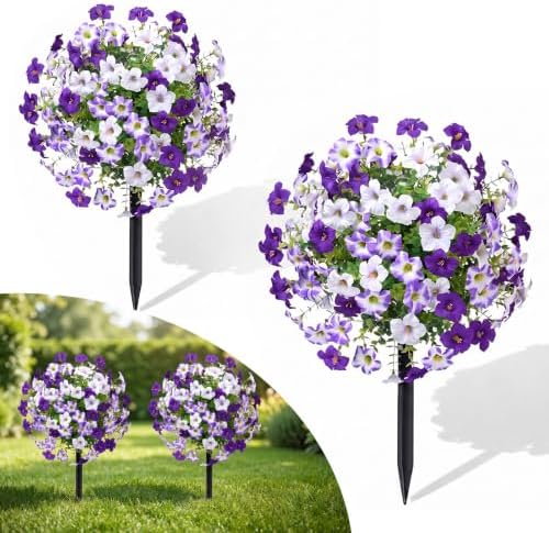 2 Pack Artificial Morning Glory Flowers for Outdoor Decor by SOCAENS