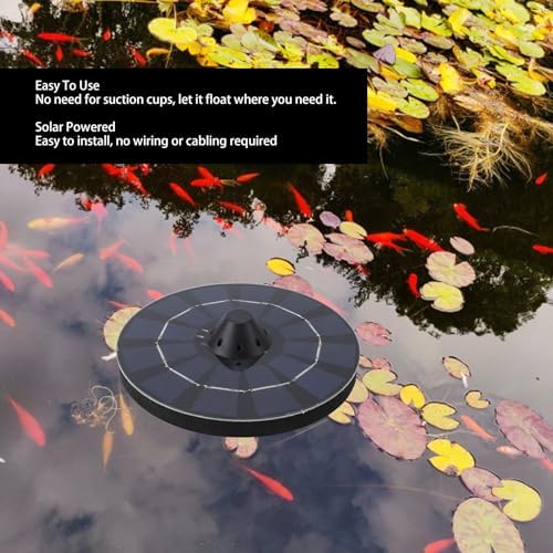Solar Pond Aerator, 2.5W Floating Solar Aquarium Air Pump Pool Aerator, Pond Aerator Bubble Oxygenator with Air Hose and Bubble Stone for Outdoor Fish Pond Stock - Image 3