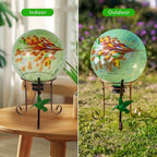 10" Diameter Garden Gazing Balls with Metal Stand (Light Green) - Image 4