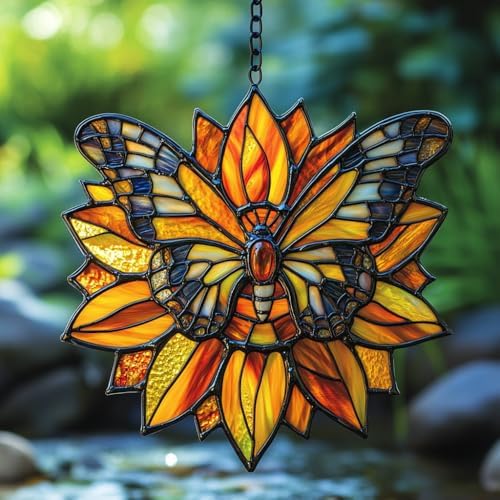 Sunflower Butterfly Acrylic Suncatcher by AVAGAN