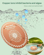 OICEME Bird Bath Purification Disk Pure Copper Outdoor Winter Solar Power Birdbath Deicer Cage Hanging Bowl Metal Warmer Deck Railing Glass Concrete Ceramic Stone Stand Water Flowers - Image 2
