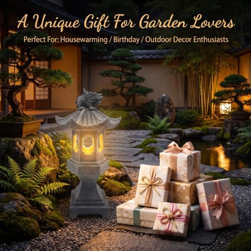 Japanese Resin Pagoda Lantern Garden Statue - Image 5