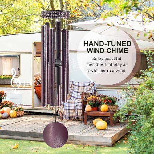 ASTARIN 48'' Wind Chimes for Outside Deep Tone - Large Windchimes with 6 Heavy Tubes, Memorial Wind Chimes Outdoor for Garden Hanging Décor,Sympathy Gifts，Bronze - Image 4