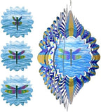 Animated Dragonfly Wind Spinner, 12inch Kinetic Metal Garden Decor - Image 3