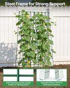 Suteck A-Frame Cucumber Trellis 59.4" 2 Pack, Foldable Metal - Image 4