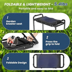 VOPEAK Garden Kneeler and Seat Heavy Duty, Foldable Garden Stool with Upgraded Widened Thick Kneeling Pad, Stable Garden Kneeler with 2 Large Tool Bags, Gardening Gifts for Women, Men, Seniors, Blue - Image 4