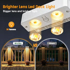 Bridika Solar Deck Lights Outdoor 12 Pack, Bright Solar Fence Lights with Lens, 3 Color Modes IP65 Waterproof Large Size Step Lights for Outside, Fence, Stair, Backyard, Patio, Wall White - Image 3