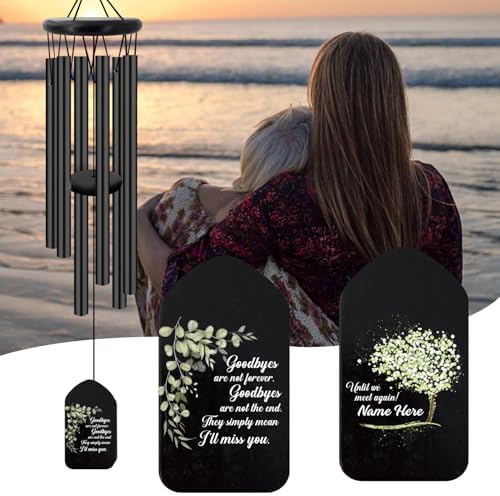 Personalized Sympathy Wind Chime, Memorial Wind Chimes Outdoor Deep Tone, Wind Chimes for Loss of Loved Father/Mother/Lover, Bereavement/Sympathy/Memorial Gifts for Remembrance - Image 4