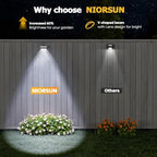NIORSUN Solar Fence Lights,16 Pack Solars Deck Light,RGB Color,Outdoor Bulb Waterproof Led IP65,Outdoor Fence Light,Power Patio Lamp with Lenses for Outside/Backyard/Railing/Yard (White) - Image 6