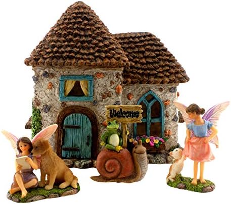PRETMANNS Fairy Garden House Kit for Outside - Pinecone, 2 Fairies & Sign by Pretmanns